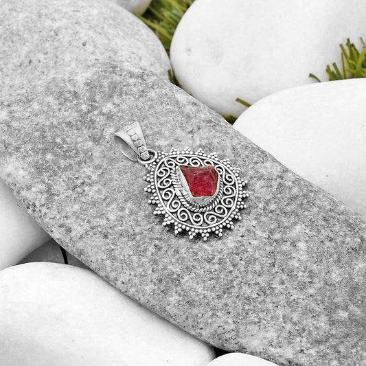 Filigree - Pink Tourmaline Rough Pendant P-1214 SDP118661