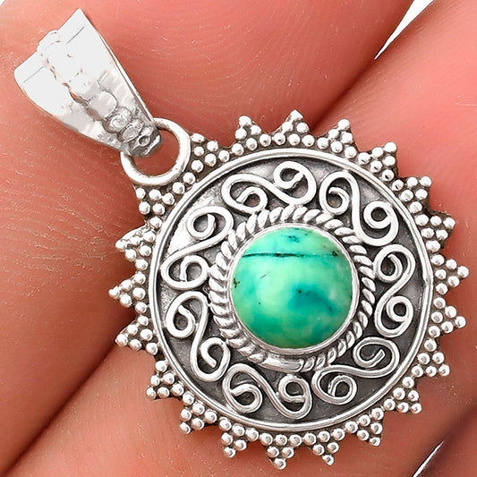 Filigree Natural Turquoise Magnesite Pendant P-1214 SDP118671