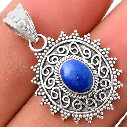 Filigree Natural Lapis Afghanistan Pendant P-1214 SDP118679