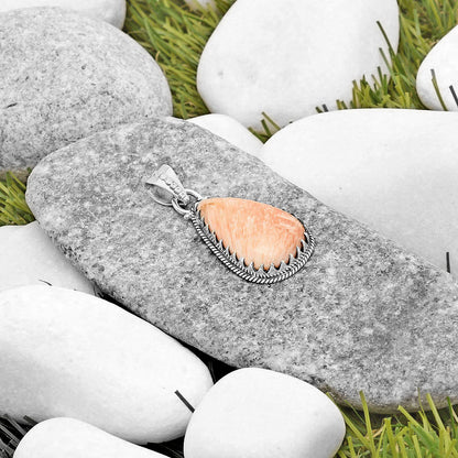 Natural Orange Scolecite - India Pendant P-1515 SDP118738