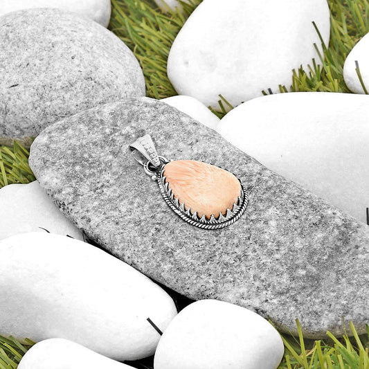 Natural Orange Scolecite - India Pendant P-1515 SDP118740