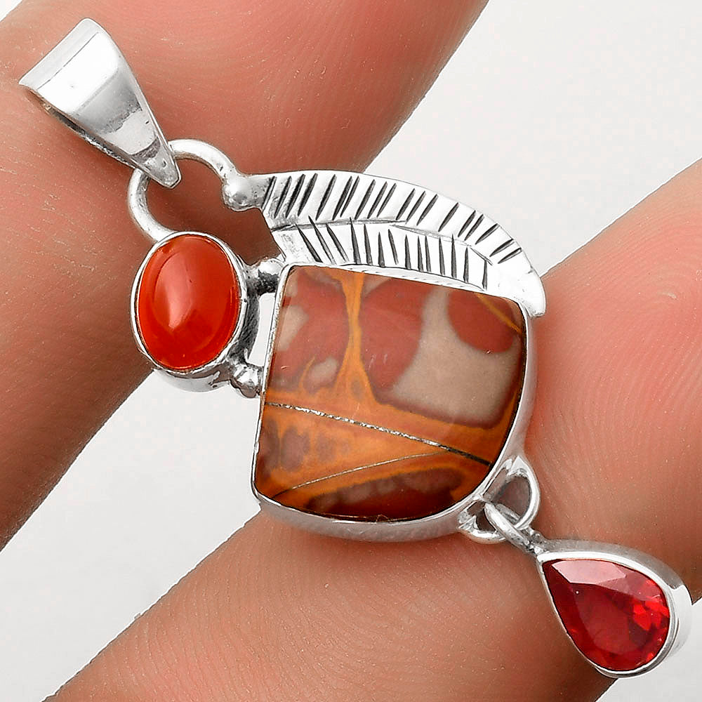 Noreena Jasper, Carnelian & Garnet Pendant P-1414 SDP118752