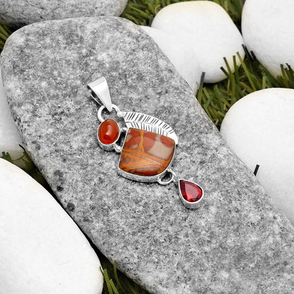 Noreena Jasper, Carnelian & Garnet Pendant P-1414 SDP118752