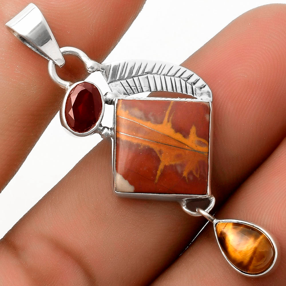 Noreena Jasper, Garnet & Tiger Eye Pendant P-1414 SDP118770