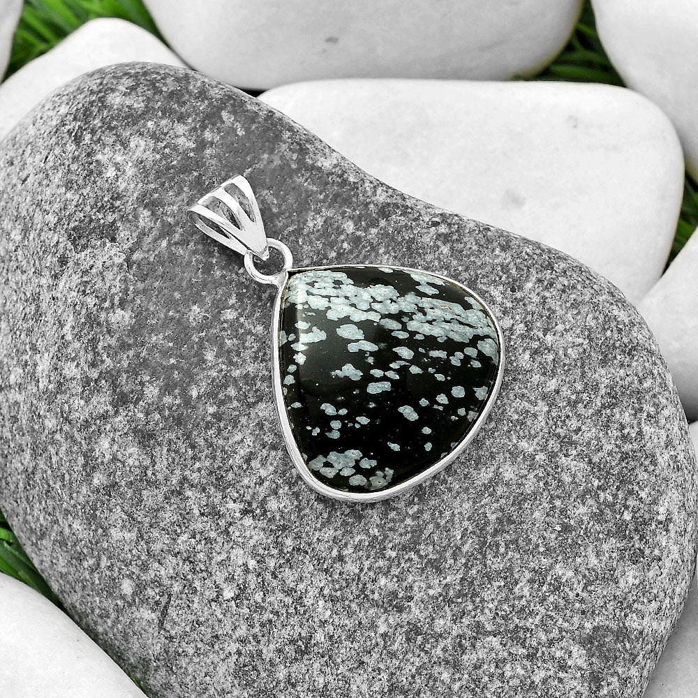 Natural Snow Flake Obsidian Pendant P-1001 SDP119032