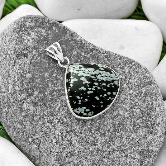 Natural Snow Flake Obsidian Pendant P-1001 SDP119032