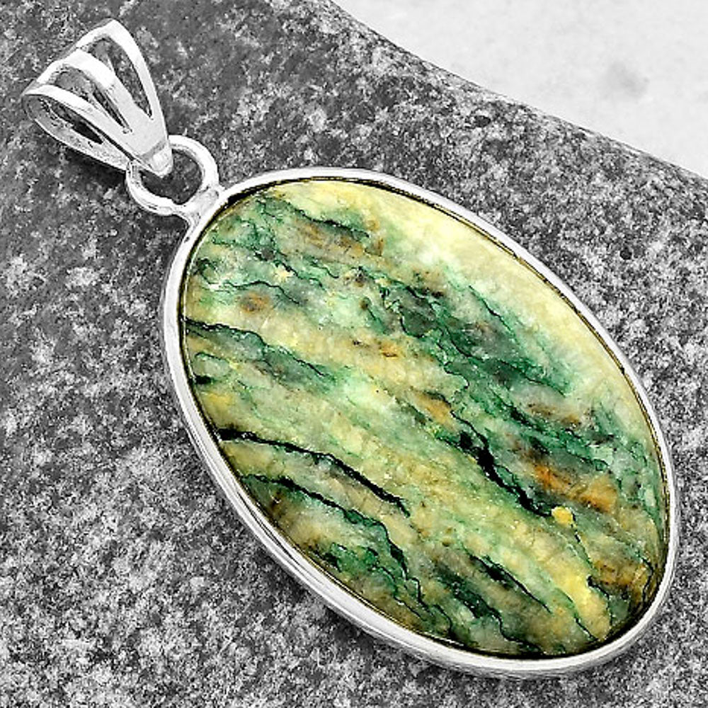 Natural Tree Weed Moss Agate - India Pendant P-1001 SDP119040