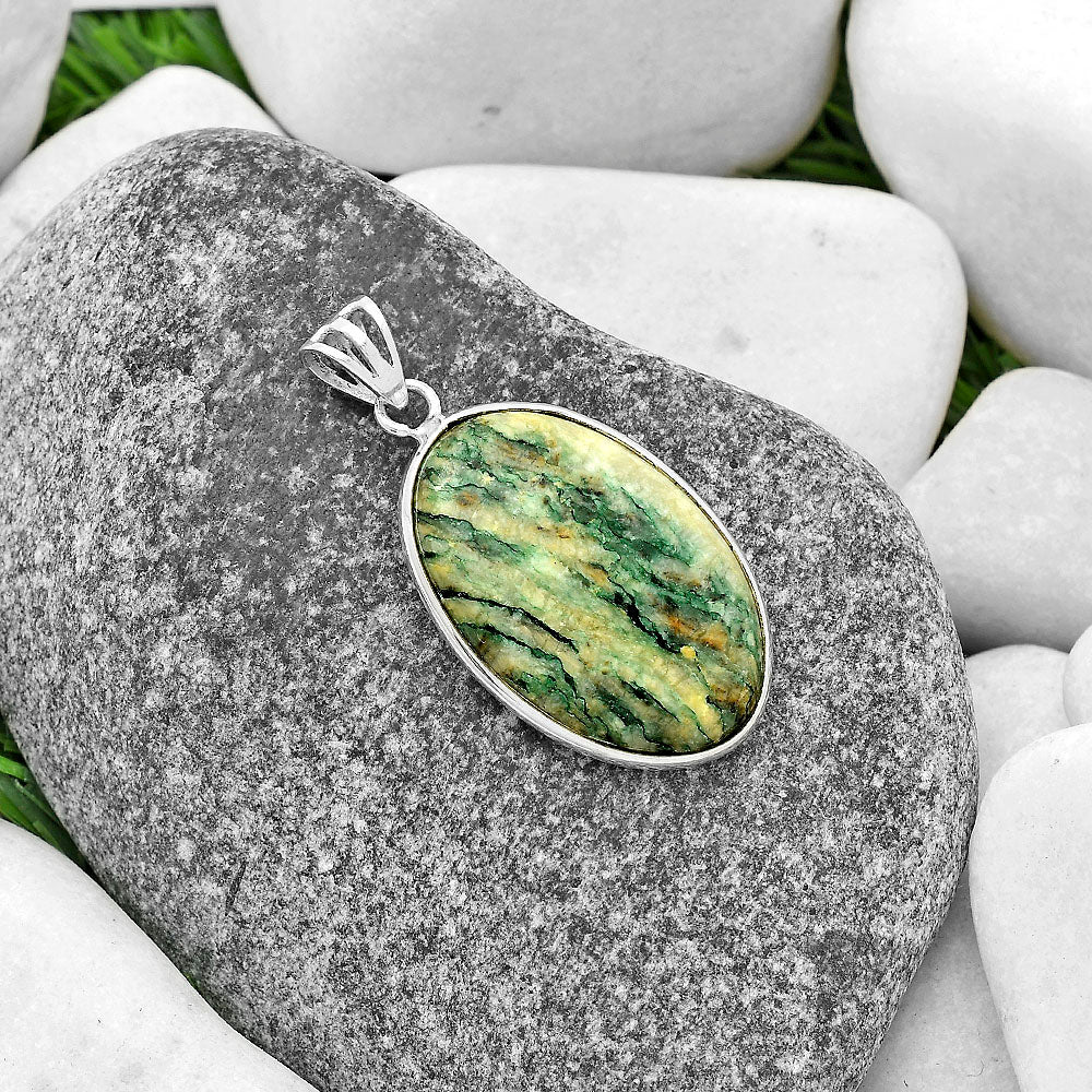 Natural Tree Weed Moss Agate - India Pendant P-1001 SDP119040