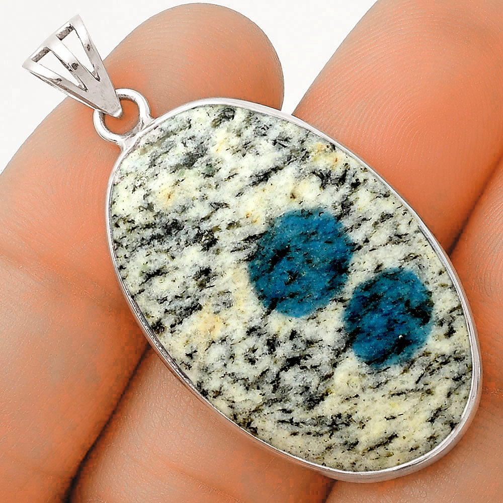 Natural K2 Blue - Azurite In Quartz Pendant P-1001 SDP119130
