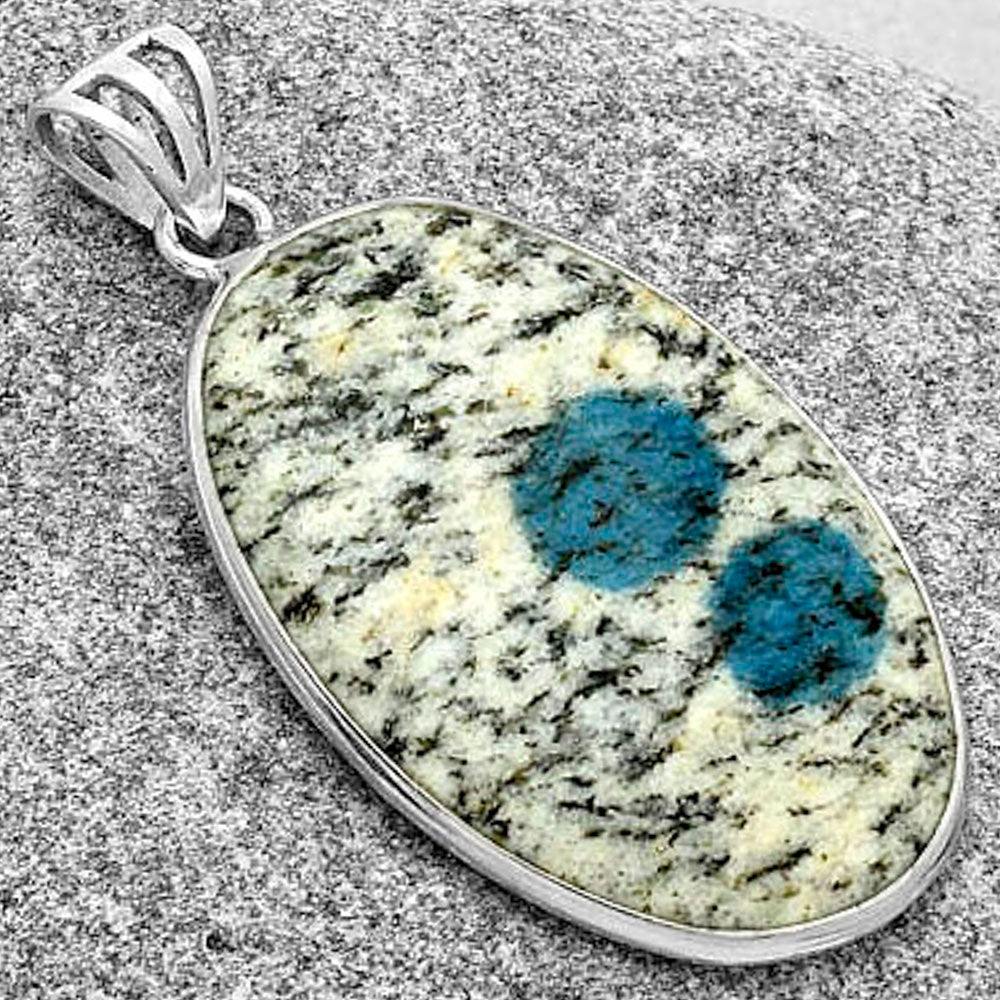 Natural K2 Blue - Azurite In Quartz Pendant P-1001 SDP119130