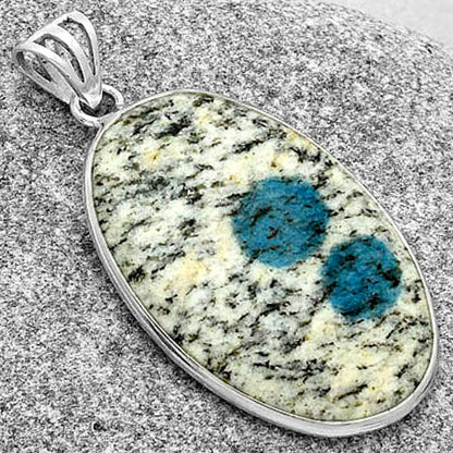 Natural K2 Blue - Azurite In Quartz Pendant P-1001 SDP119130