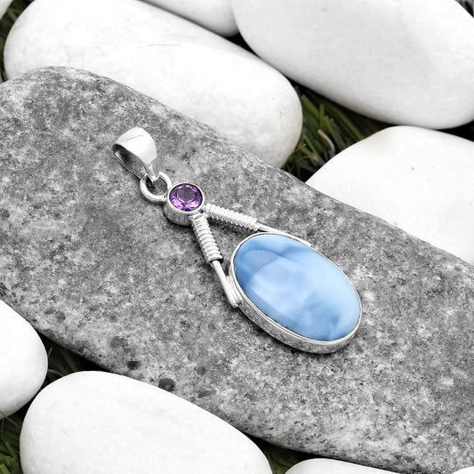 Natural Owyhee Opal & Amethyst Pendant P-1600 SDP119533