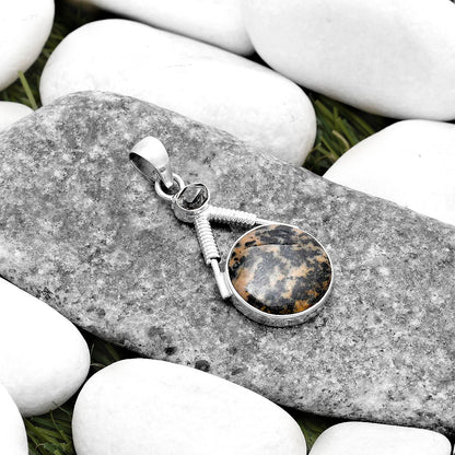 Russian Honey Dendrite Opal & Herkimer Diamond Pendant P-1600 SDP119538