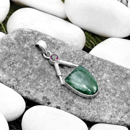 Russian Seraphinite & Mystic Topaz Pendant P-1600 SDP119539