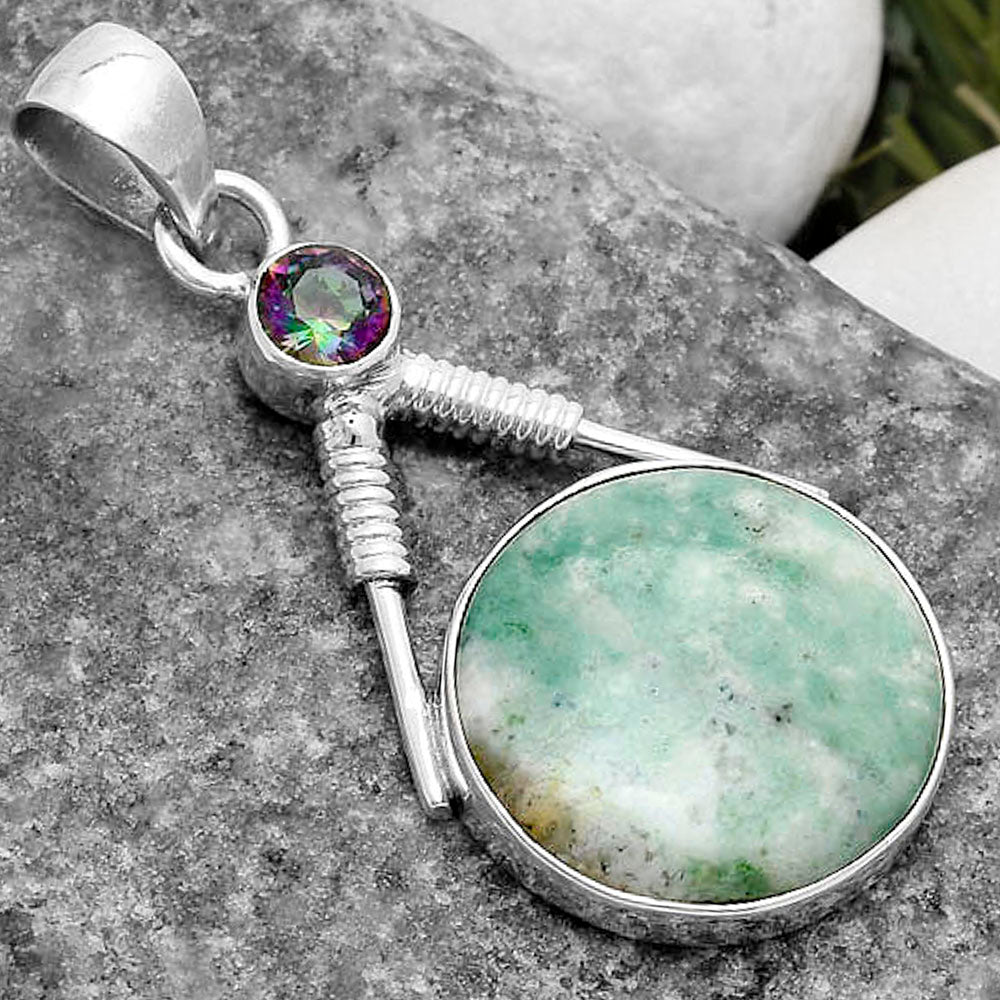Natural Larsonite Jasper & Mystic Topaz Pendant P-1600 SDP119555