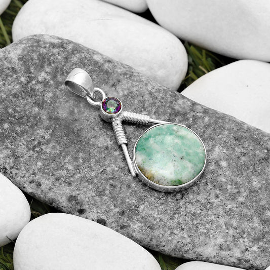 Natural Larsonite Jasper & Mystic Topaz Pendant P-1600 SDP119555