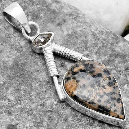 Russian Honey Dendrite Opal & Herkimer Diamond Pendant P-1600 SDP119562