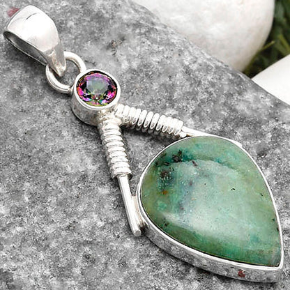 Natural Larsonite Jasper & Mystic Topaz Pendant P-1600 SDP119567