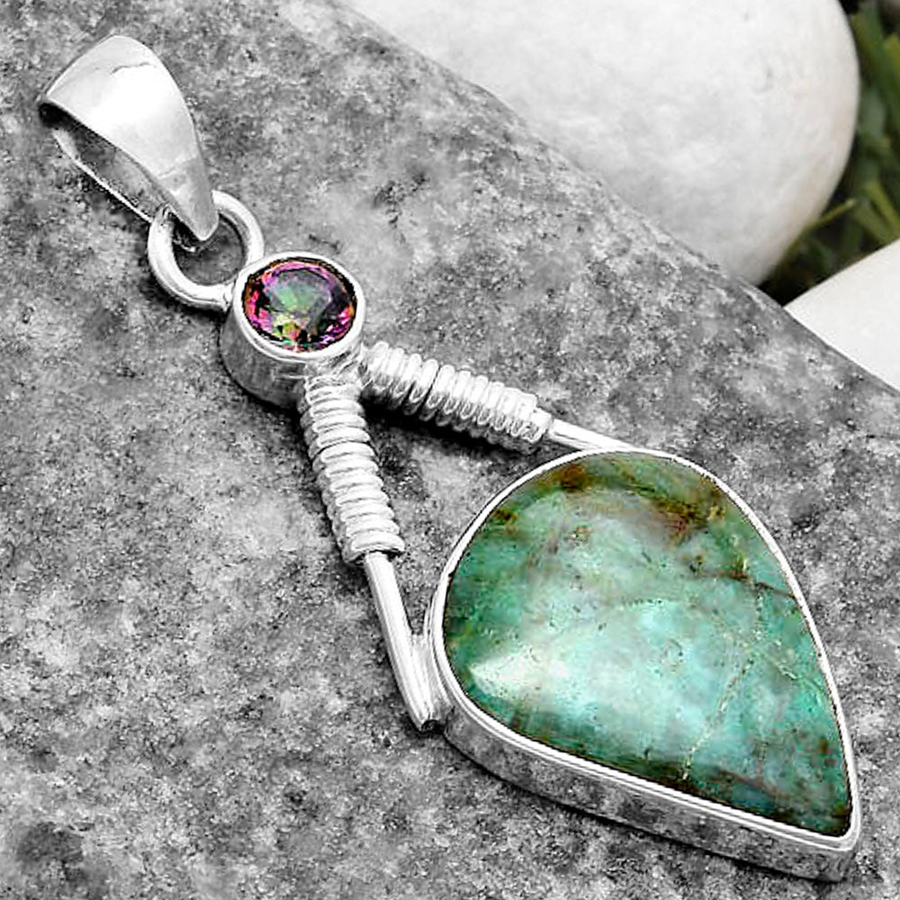 Natural Larsonite Jasper & Mystic Topaz Pendant P-1600 SDP119570