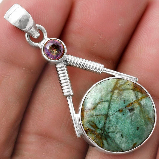 Natural Larsonite Jasper & Mystic Topaz Pendant P-1600 SDP119571