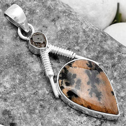 Russian Honey Dendrite Opal & Herkimer Diamond Pendant P-1600 SDP119573