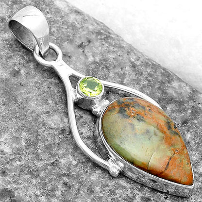 Natural Chrome Chalcedony & Peridot Pendant P-1575 SDP119644