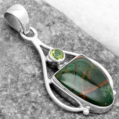 Turkish Rainforest Chrysocolla & Peridot Pendant P-1575 SDP119647