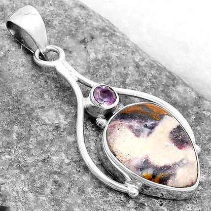 Indian Blanket Jasper & Amethyst Pendant P-1575 SDP119650