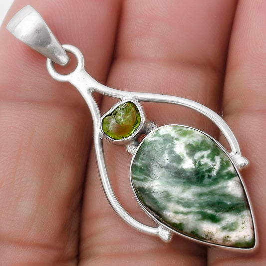 Natural Dioptase & Kornerupine Pendant P-1575 SDP119652