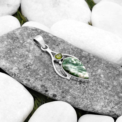 Natural Dioptase & Kornerupine Pendant P-1575 SDP119652