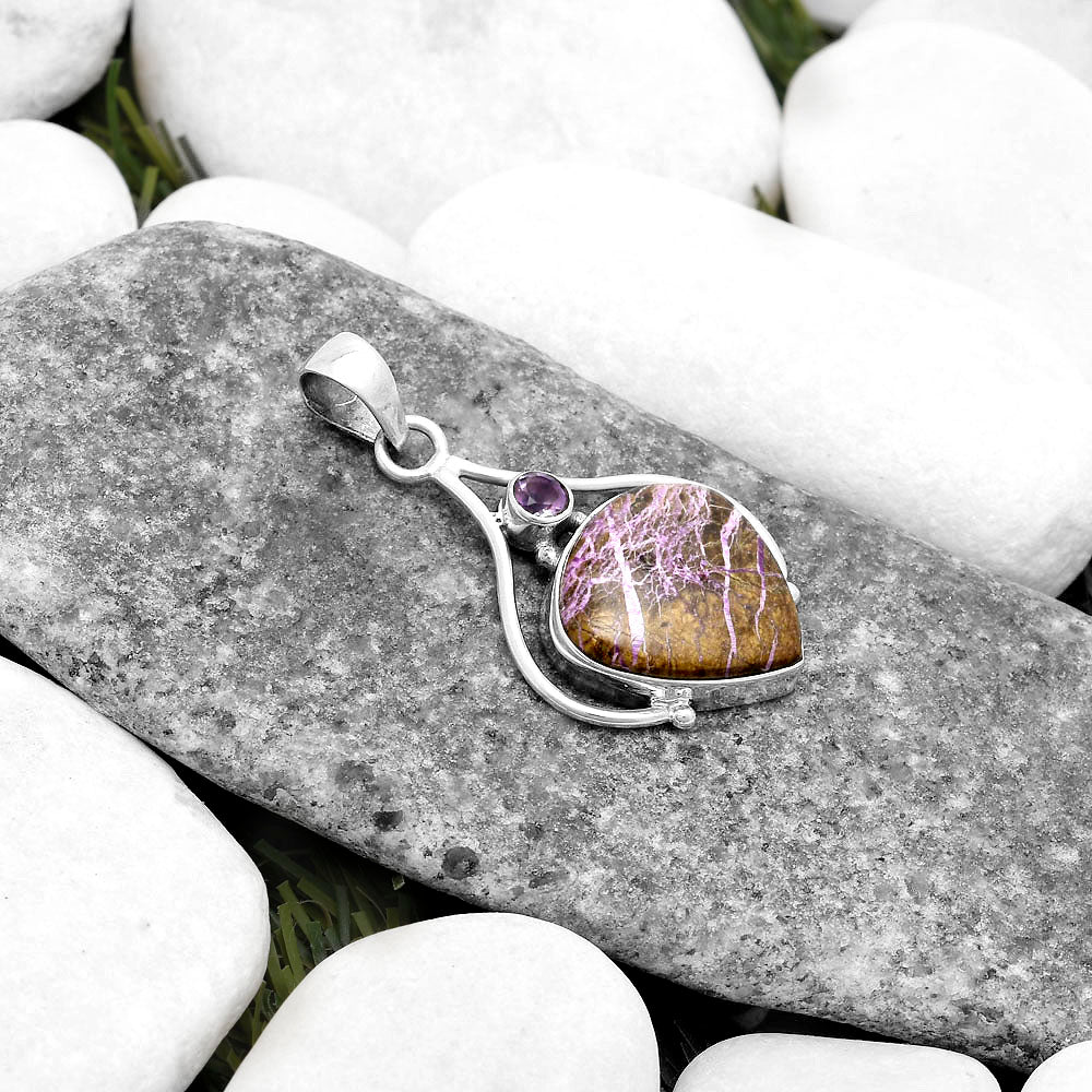 Purpurite - South Africa & Amethyst Pendant P-1575 SDP119658