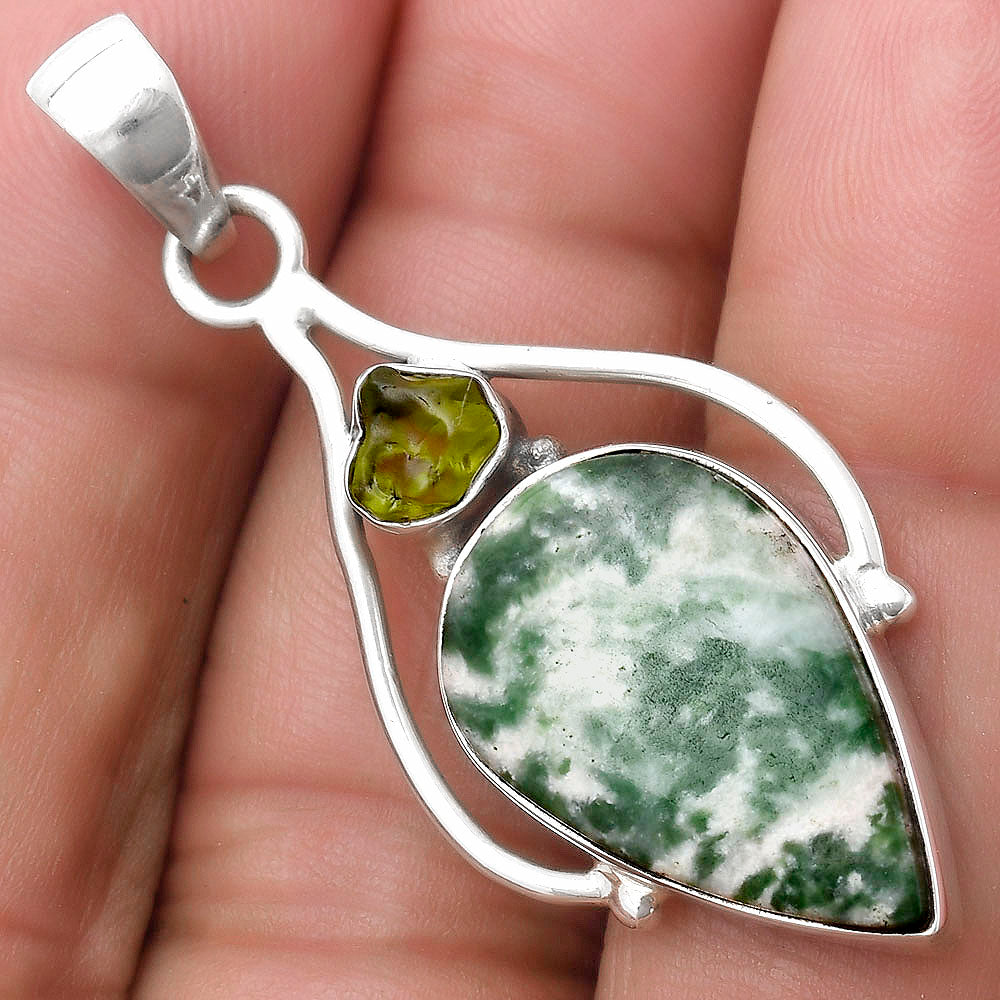 Natural Dioptase & Kornerupine Pendant P-1575 SDP119659