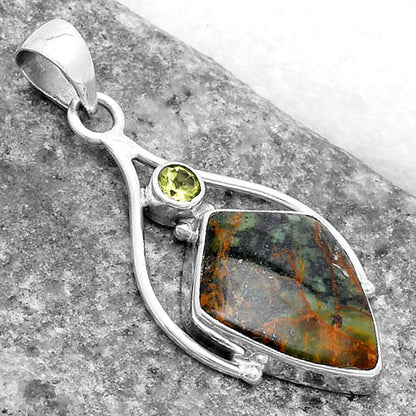Turkish Rainforest Chrysocolla & Peridot Pendant P-1575 SDP119666