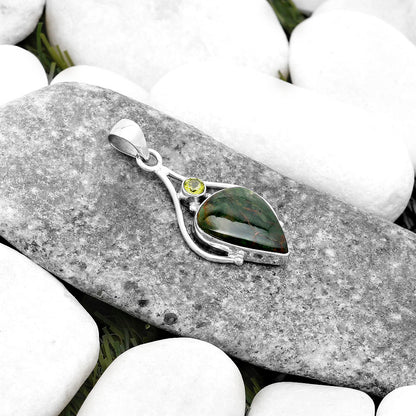 Turkish Rainforest Chrysocolla & Peridot Pendant P-1575 SDP119672