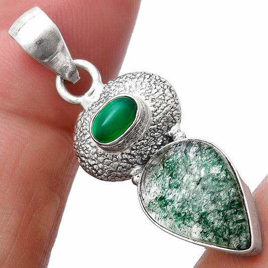 Natural Green Aventurine & Green Onyx Pendant P-1676 SDP119675