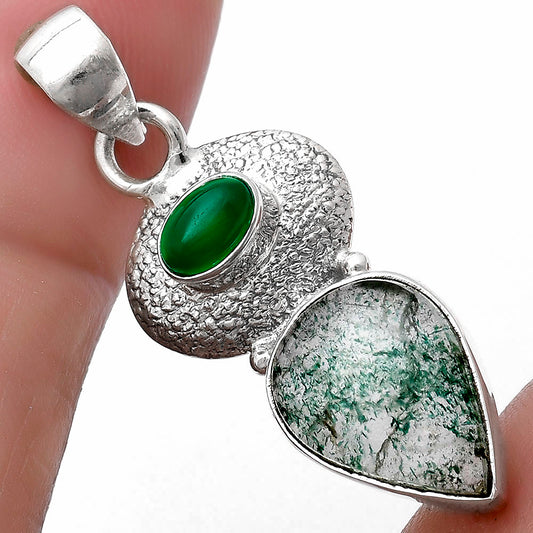 Natural Green Aventurine & Green Onyx Pendant P-1676 SDP119680