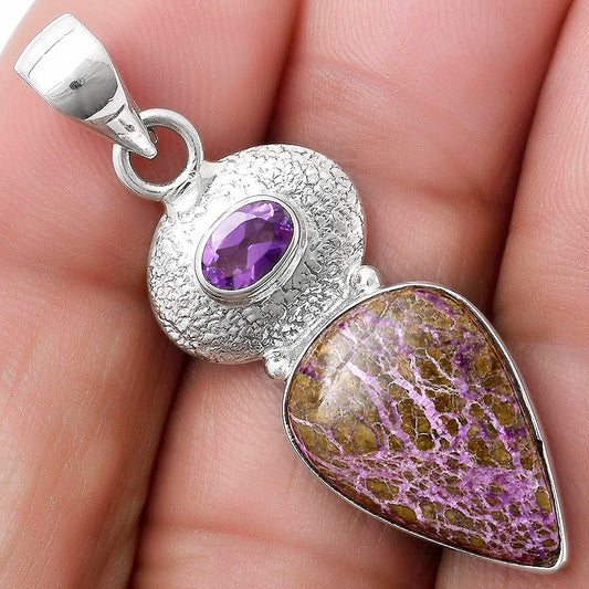 Purpurite - South Africa & Amethyst Pendant P-1676 SDP119699