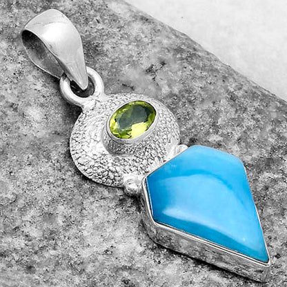 Natural Smithsonite & Peridot Pendant P-1676 SDP119723