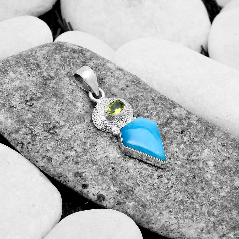 Natural Smithsonite & Peridot Pendant P-1676 SDP119723