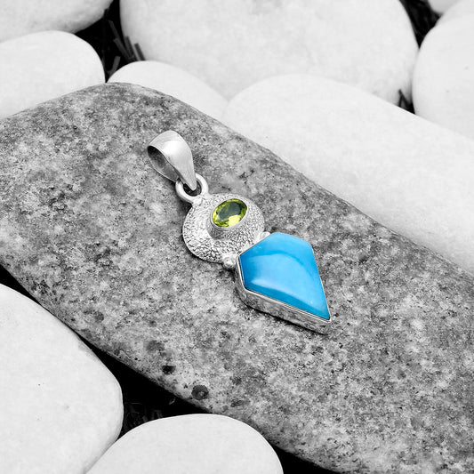 Natural Smithsonite & Peridot Pendant P-1676 SDP119723