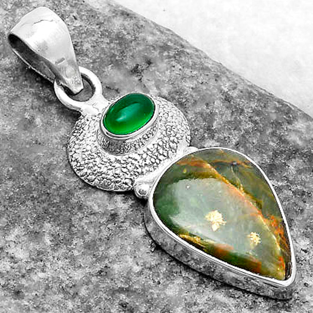 Turquoise Magnesite & Green Onyx Pendant P-1676 SDP119725