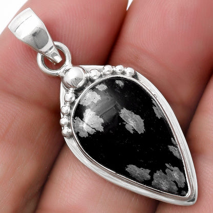 Natural Snow Flake Obsidian Pendant P-1350 SDP119785