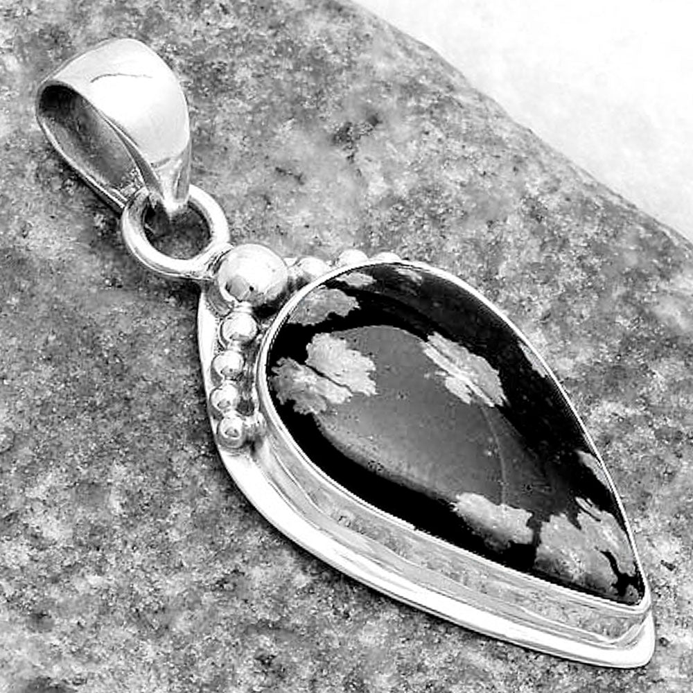 Natural Snow Flake Obsidian Pendant P-1350 SDP119785