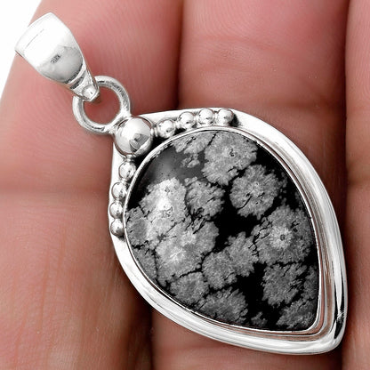 Natural Snow Flake Obsidian Pendant P-1350 SDP119813