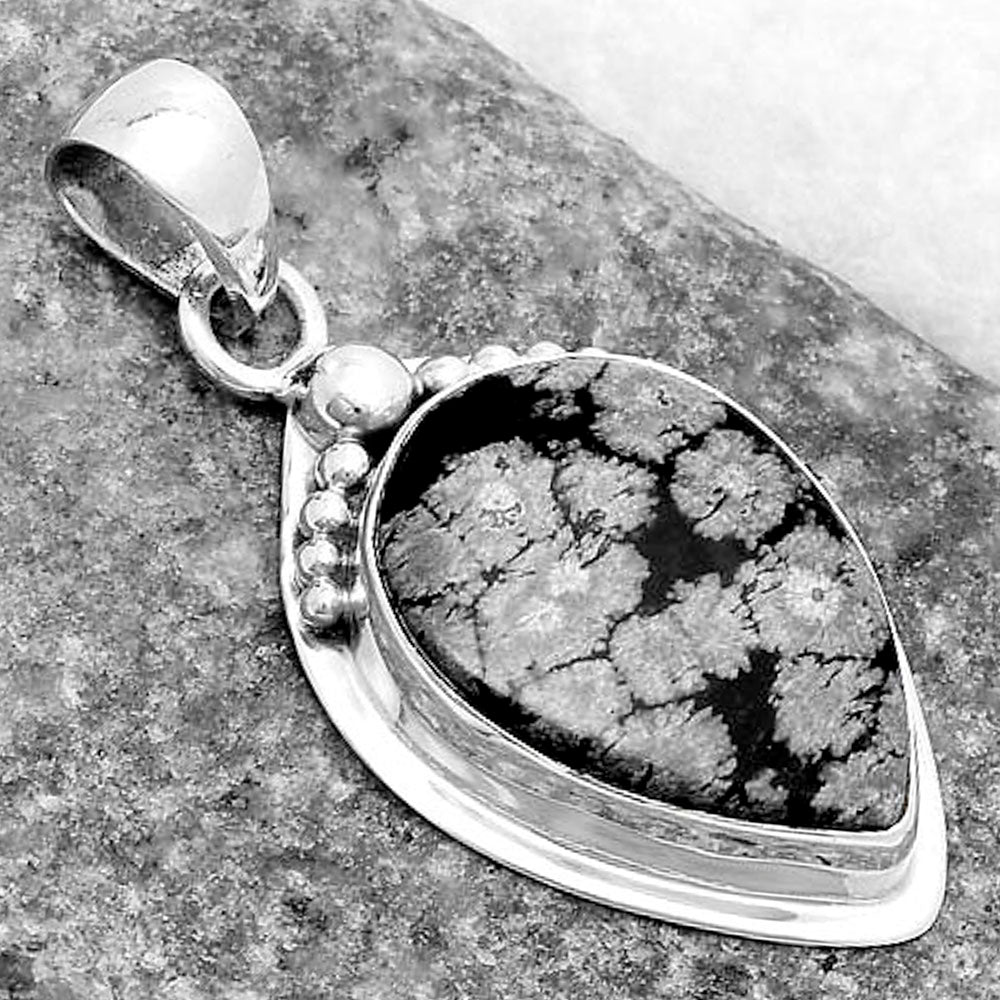 Natural Snow Flake Obsidian Pendant P-1350 SDP119813