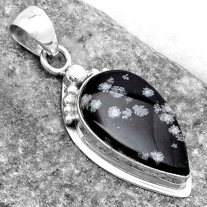 Natural Snow Flake Obsidian Pendant P-1350 SDP119816