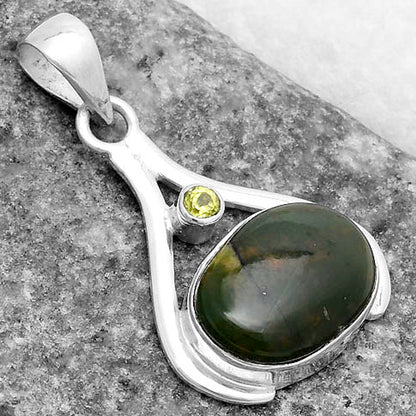 Natural Chrome Chalcedony & Peridot Pendant P-1057 SDP119819