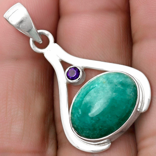 Natural Paraiba Amazonite & Amethyst Pendant P-1057 SDP119822