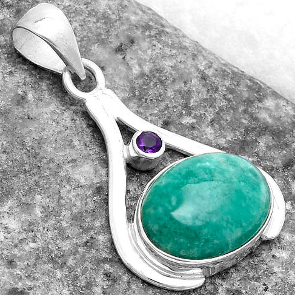 Natural Paraiba Amazonite & Amethyst Pendant P-1057 SDP119822