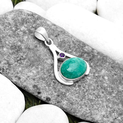 Natural Paraiba Amazonite & Amethyst Pendant P-1057 SDP119822